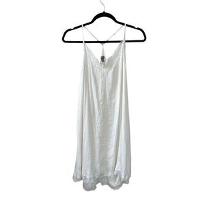 AERIE Sleeveless Racerback Chemise Slip Mini Dress Cream L